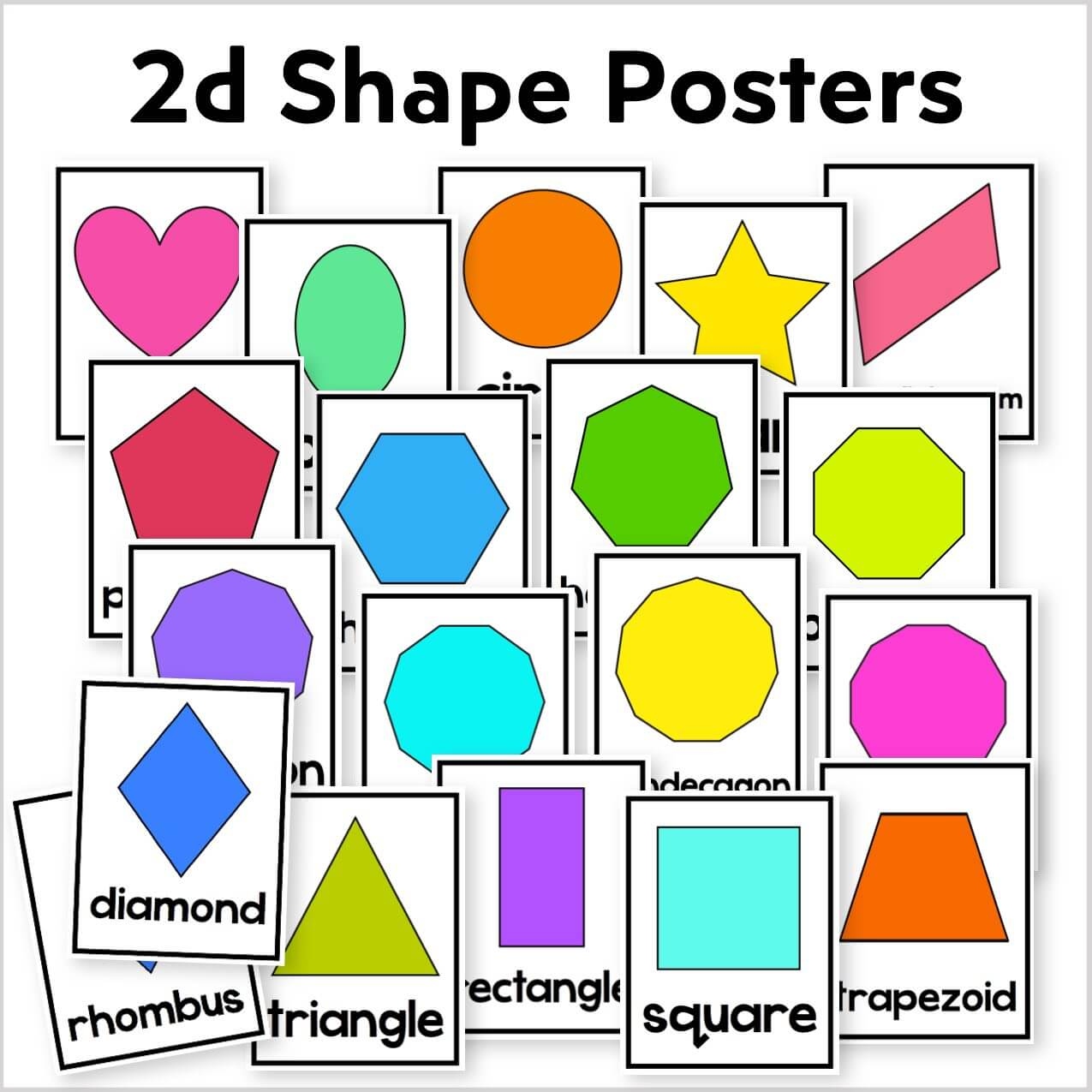 2d And 3d Shape Posters 2d And 3d Shape Posters