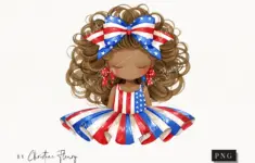 3923524 Cute 4th Of July Girl African American Patriotic P