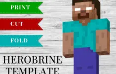 3d Printable Minecraft Herobrine Template