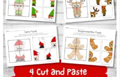 4 Awesome Cut And Paste Christmas Puzzles Preschool Printable