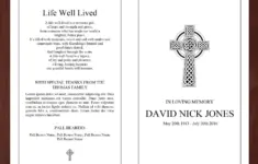 4 Page Catholic Cross Funeral Program Template