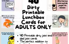 40 Printable Dirty Joke Lunchbag Cards