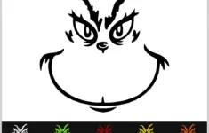 42254736 Grinch Face Vector