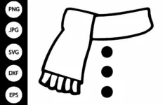 4485279 Outline Snowman Scarf Svg Coloring Page