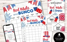 4th Of July Bunco Score Sheets