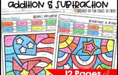 4th Of July Color By Number Addition Subtraction Mixed Practice Within 10