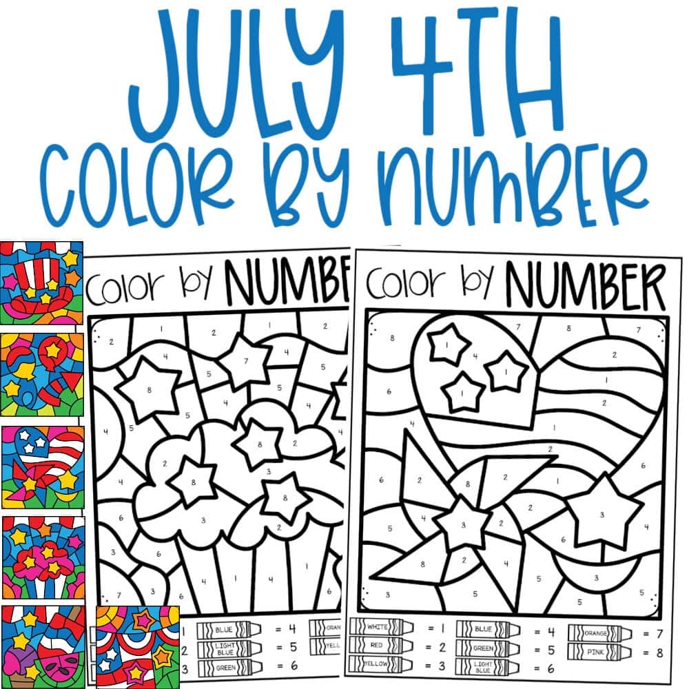 4th Of July Color By Number Pages 4th Of July Color By Number Pages