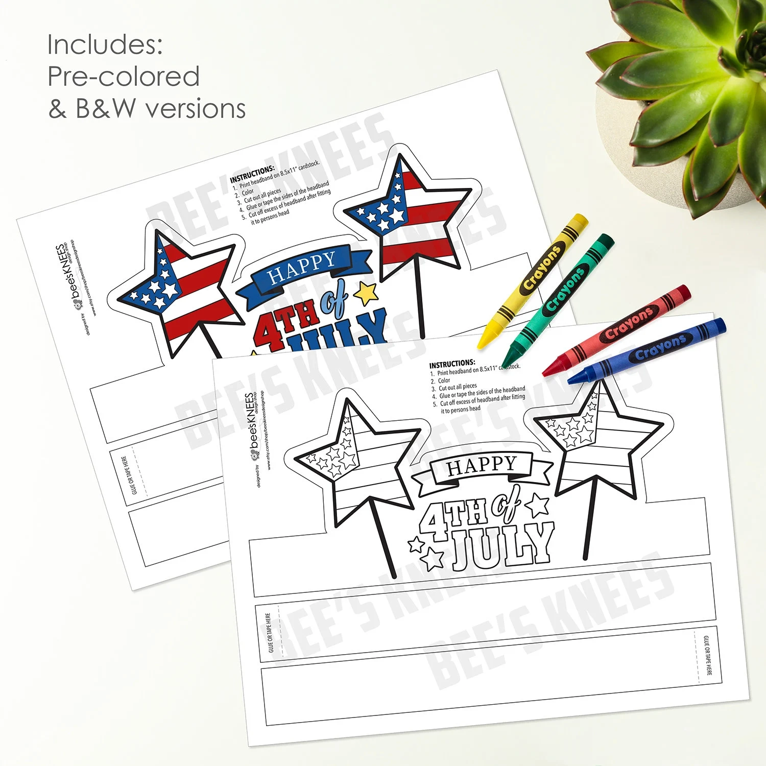 4th Of July Printable Headband Bundle