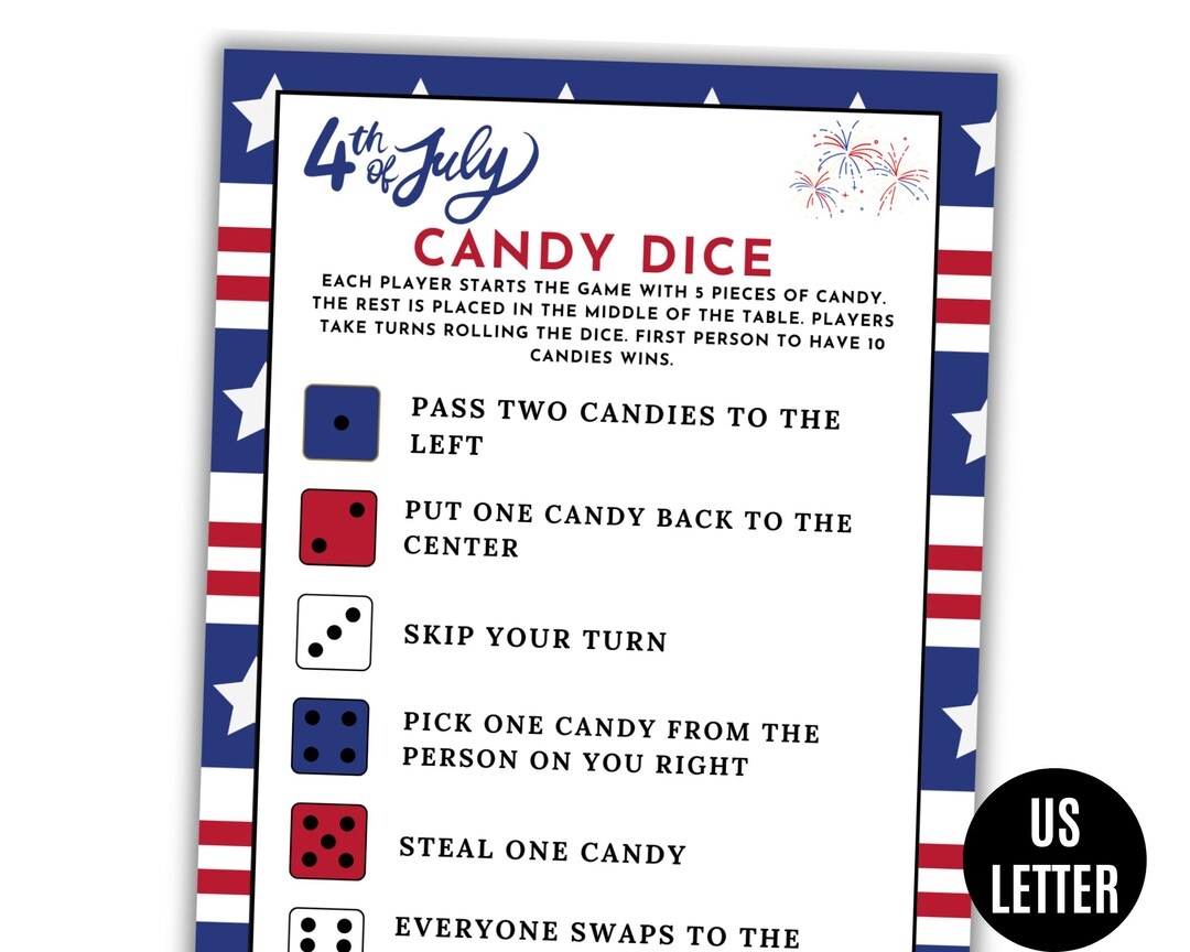 4th Of July Rolling Dice Game Fourth Of