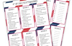 4th Of July Scattergories