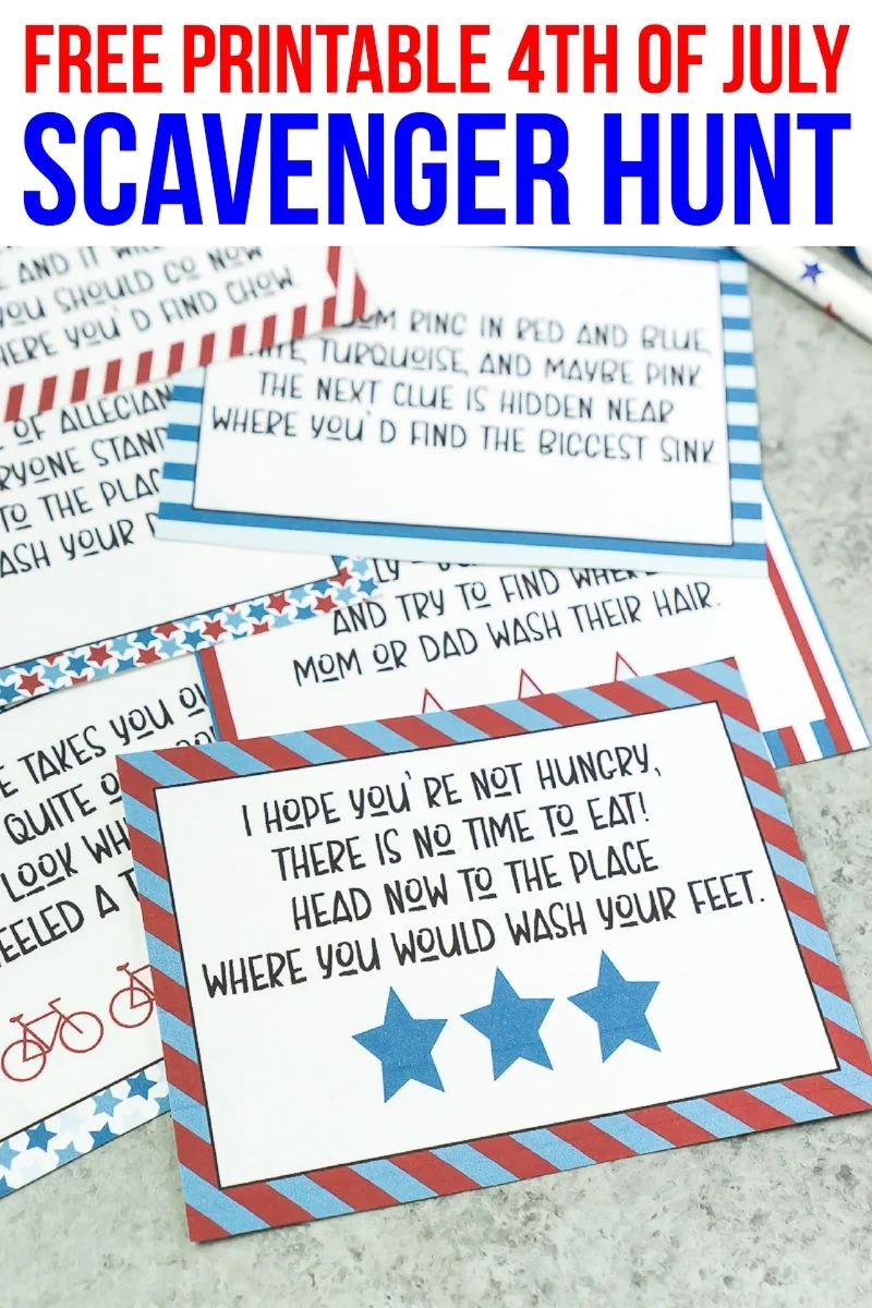 4th Of July Scavenger Hunt 4th Of July Scavenger Hunt