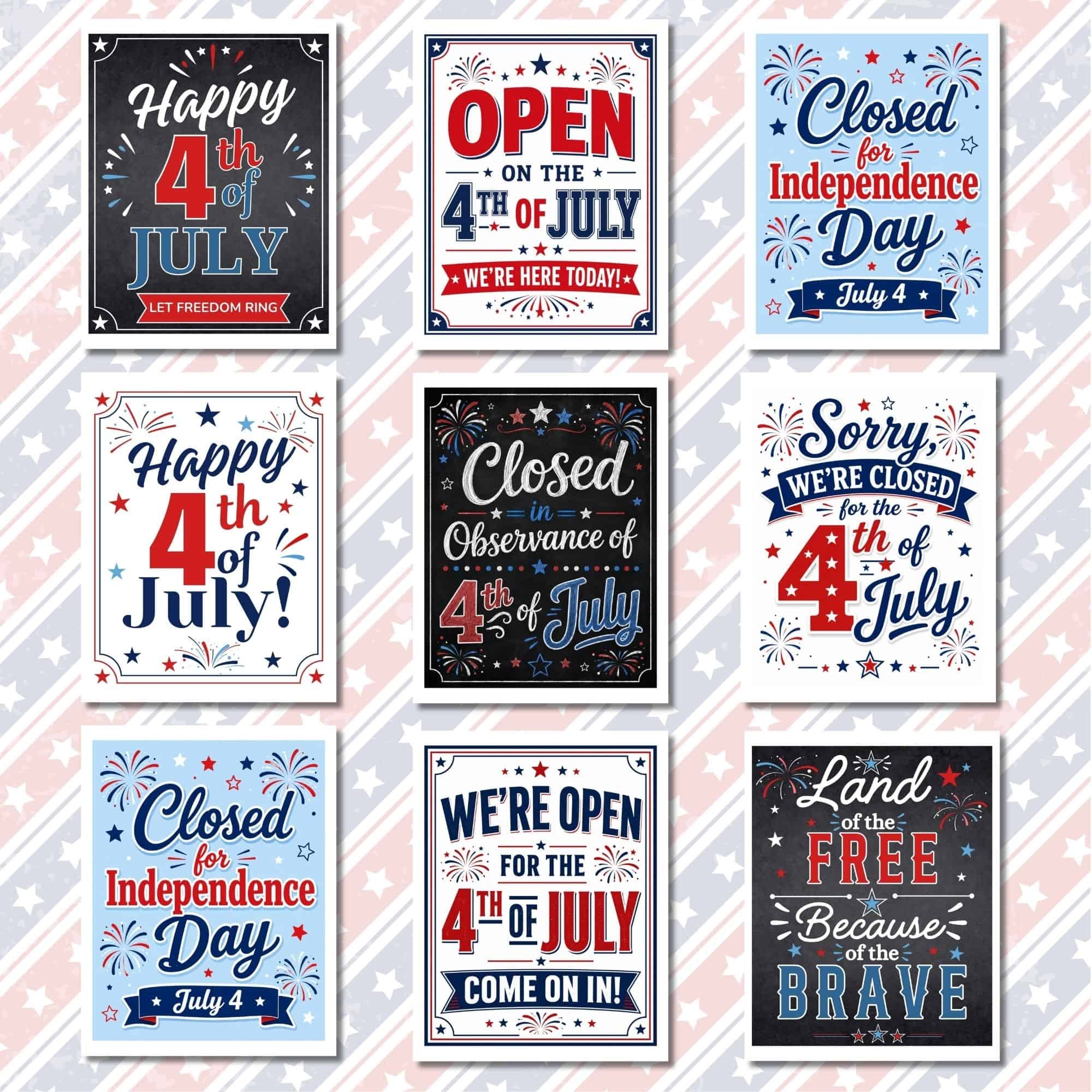 4th Of July Signs