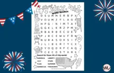 4th Of July Word Search Printable