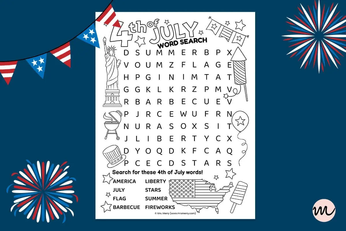 4th Of July Word Search Printable 4th Of July Word Search Printable