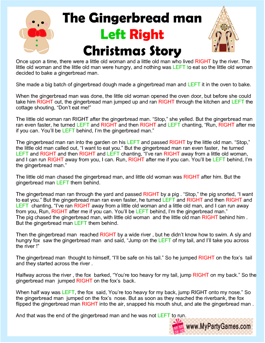 5 Free Printable Christmas Left Right Game Stories 5 Free Printable Christmas Left Right Game Stories