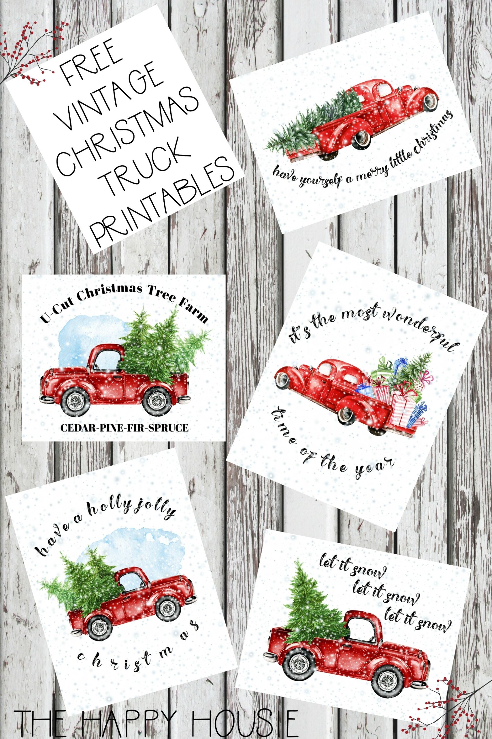 5 Free Vintage Truck Christmas Printables