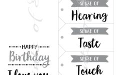 5 Senses Gift Tags Birthday Card Instant