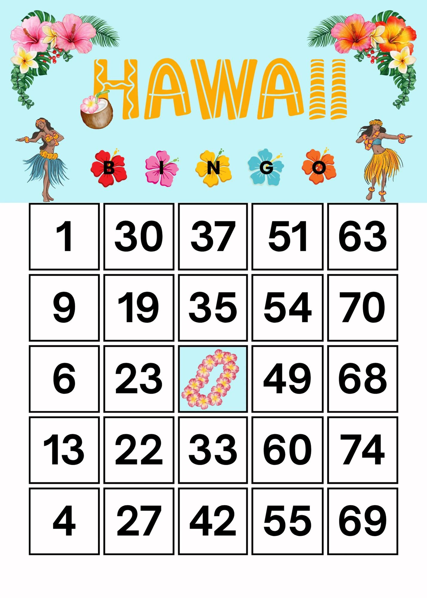 50 Hawaii Bingo Cards Printable Instant 50 Hawaii Bingo Cards Printable Instant