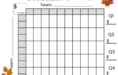 50 Thanksgiving Football Squares Game Printable