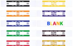 571851469 Money Bands 400 Pack Currency Straps Vibrant Colors Coded Bank
