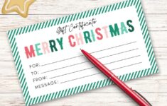 6 Free Printable Gift Certificate Templates For Christmas