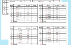 6 Person Euchre Tournament Rotation Score Sheet