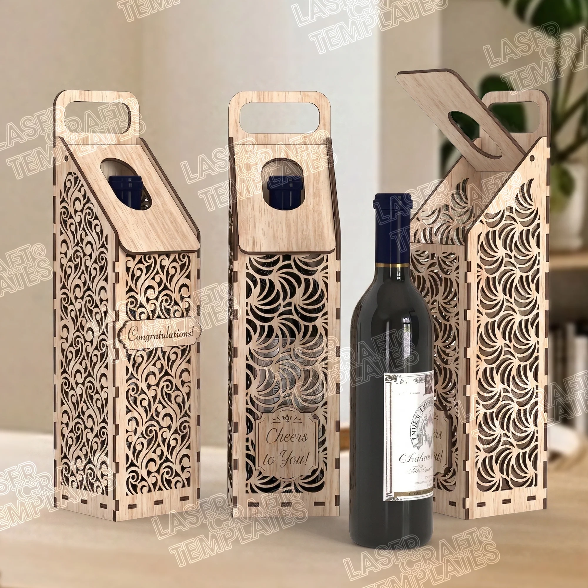 6 Wine Bottle Gift Box Laser Cut Svg File 6 Wine Bottle Gift Box Laser Cut Svg File