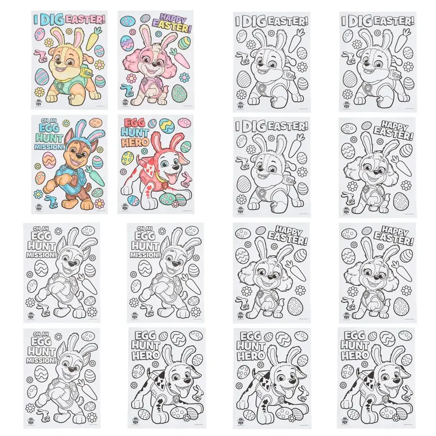8 1 2 X 11 Color Your Own Easter Paw Patrol Paper Posters 12 Pc A2 14634403 fltr