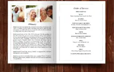 8 Page Classic Funeral Program Template 11 X 17 Inches