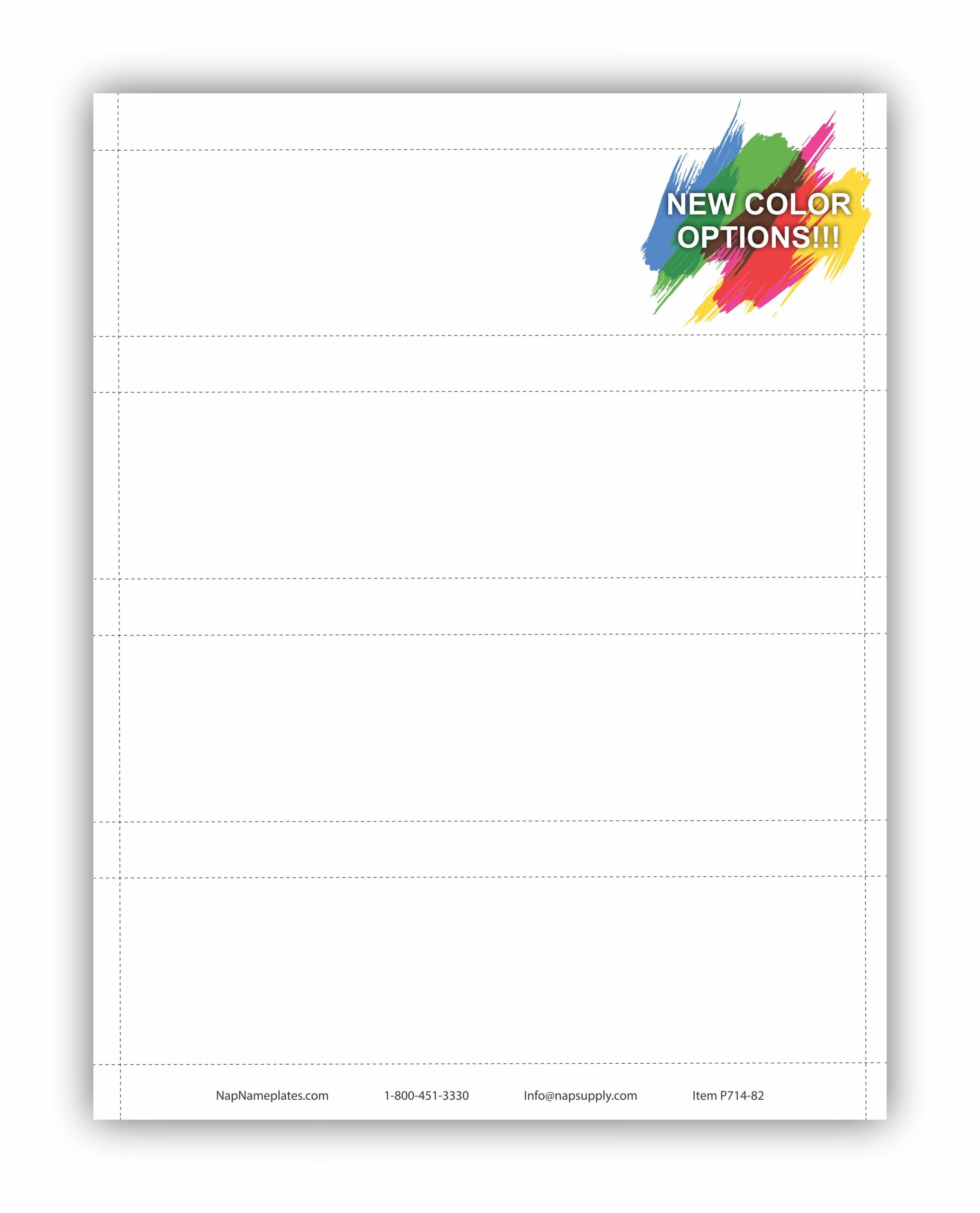 8 X 2 Nameplate Paper Stock 8 X 2 Nameplate Paper Stock