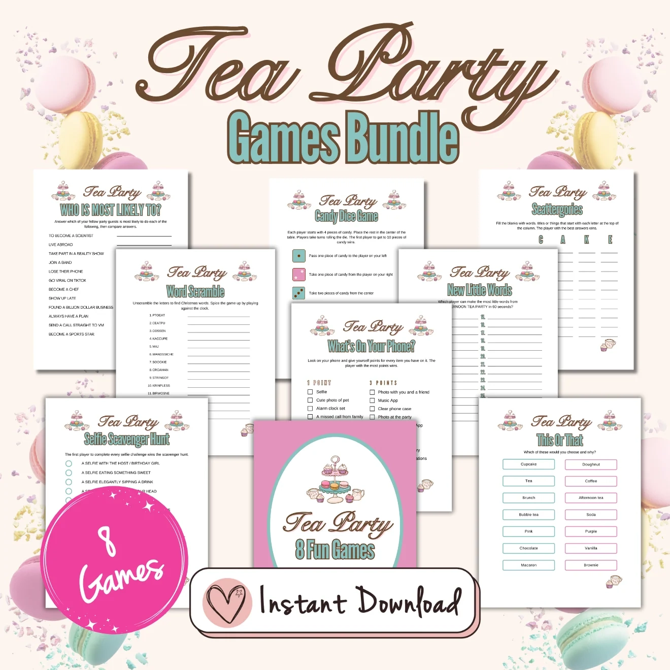free printable tea party games for adults