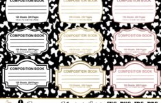 9 Composition Notebook Labels