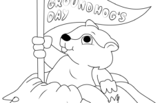 90355 Happy Groundhog Day Coloring Page