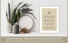 90th Birthday Poem Elegant Printable