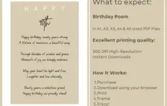 90th Birthday Poem Elegant Printable