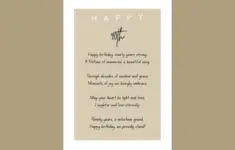 90th Birthday Poem Elegant Printable