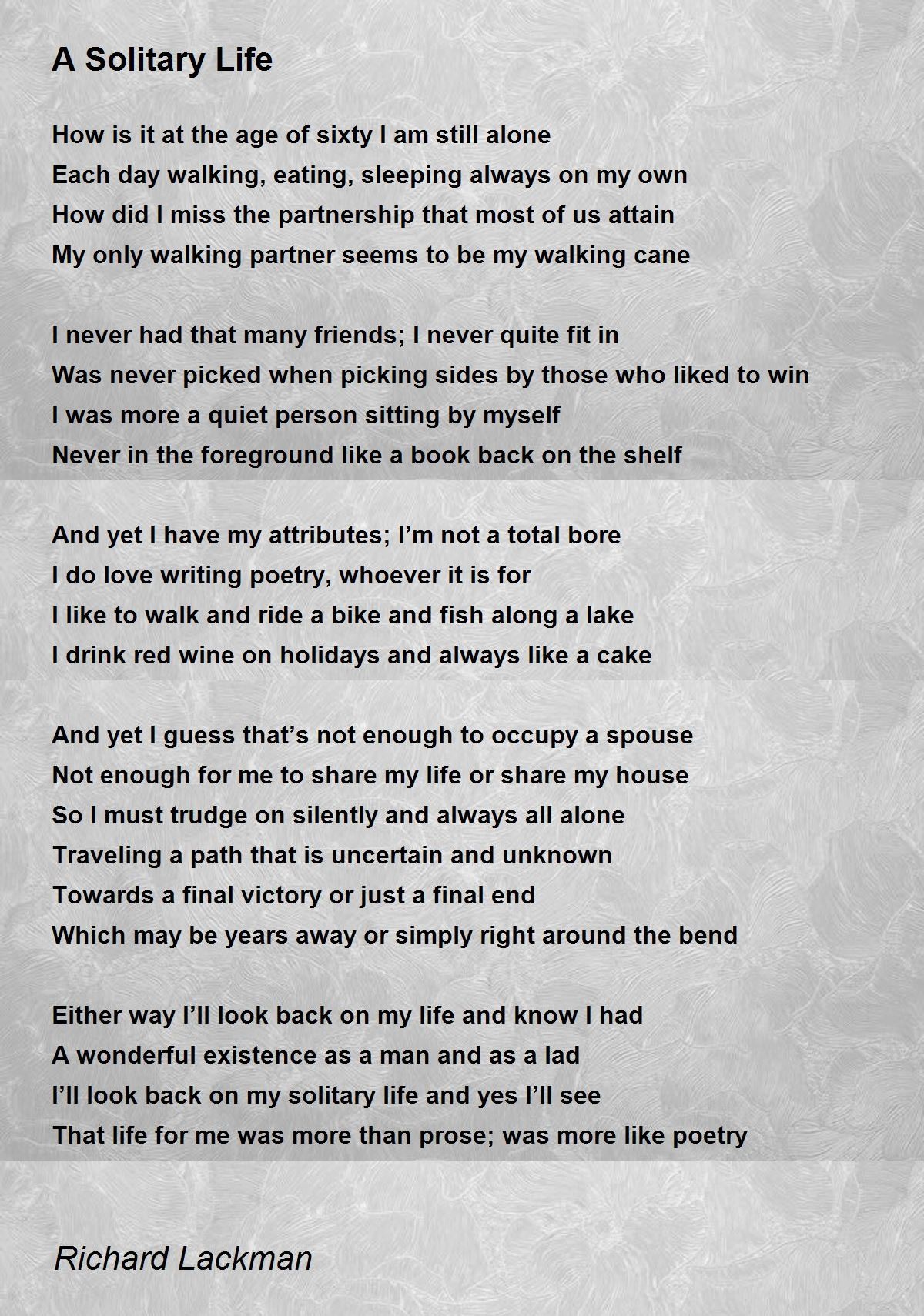A Solitary Life A Solitary Life
