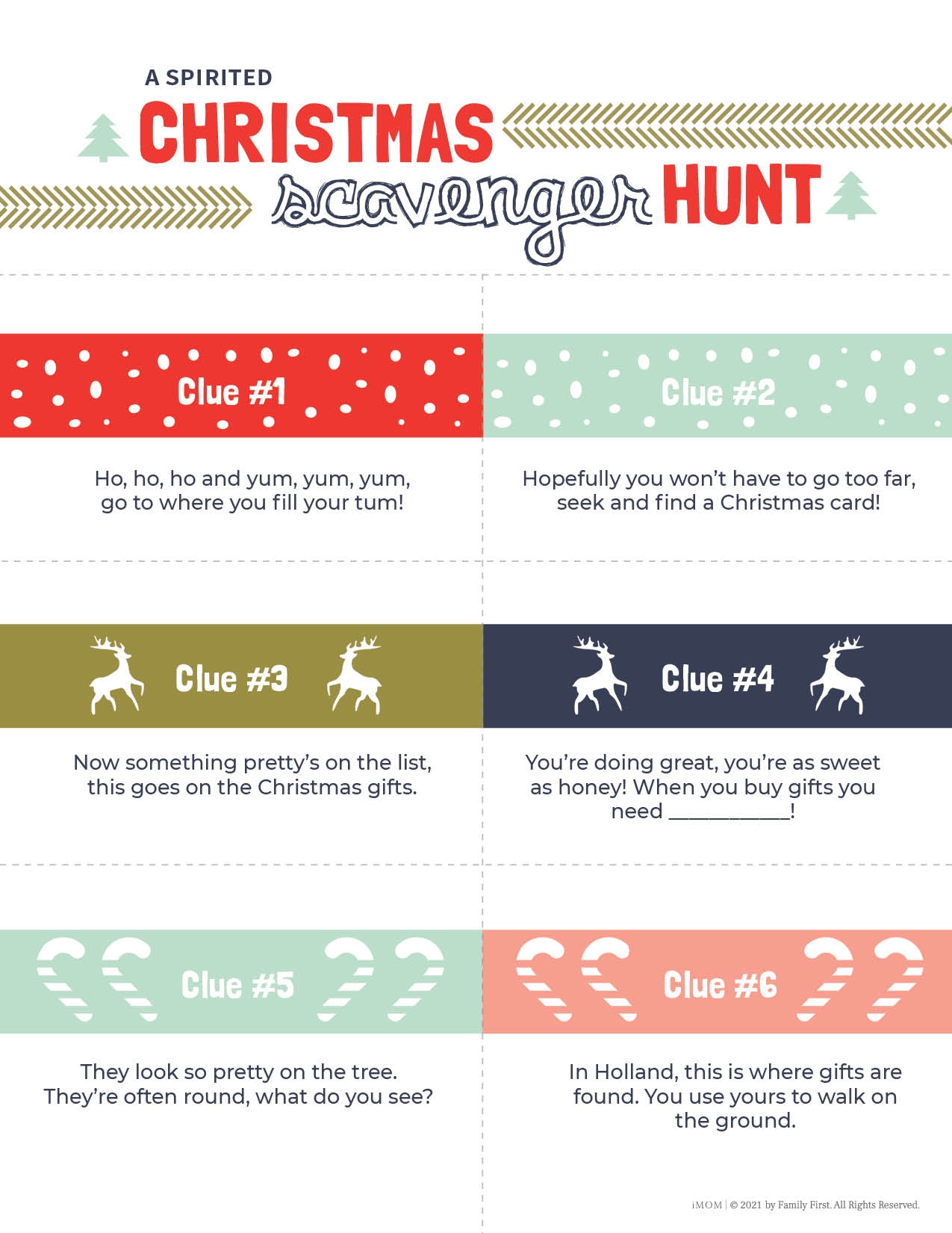 printable christmas treasure hunt clues
