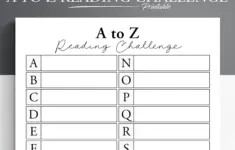 A To Z Reading Challenge Printable Book