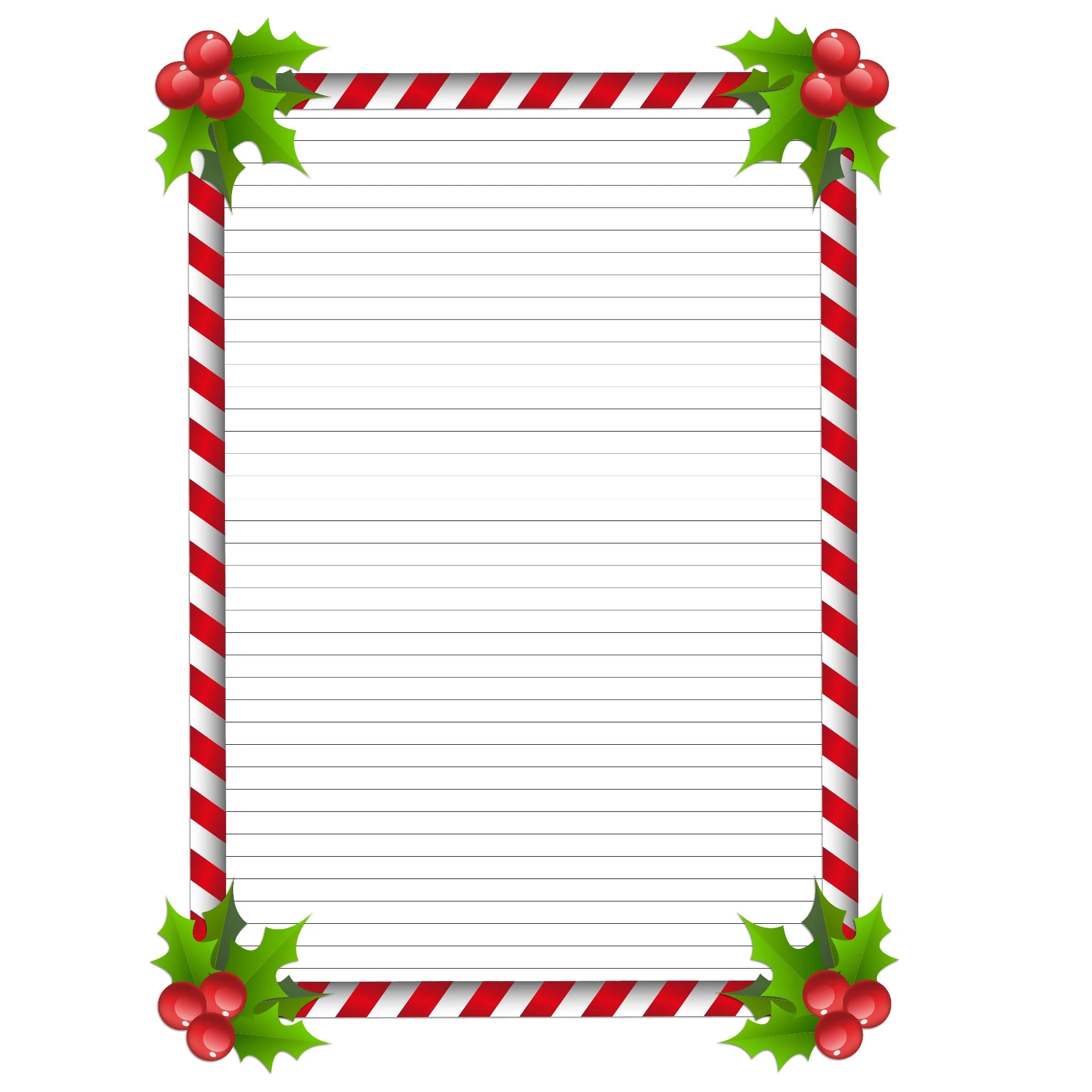 A4 Lined Printable Paper Christmas