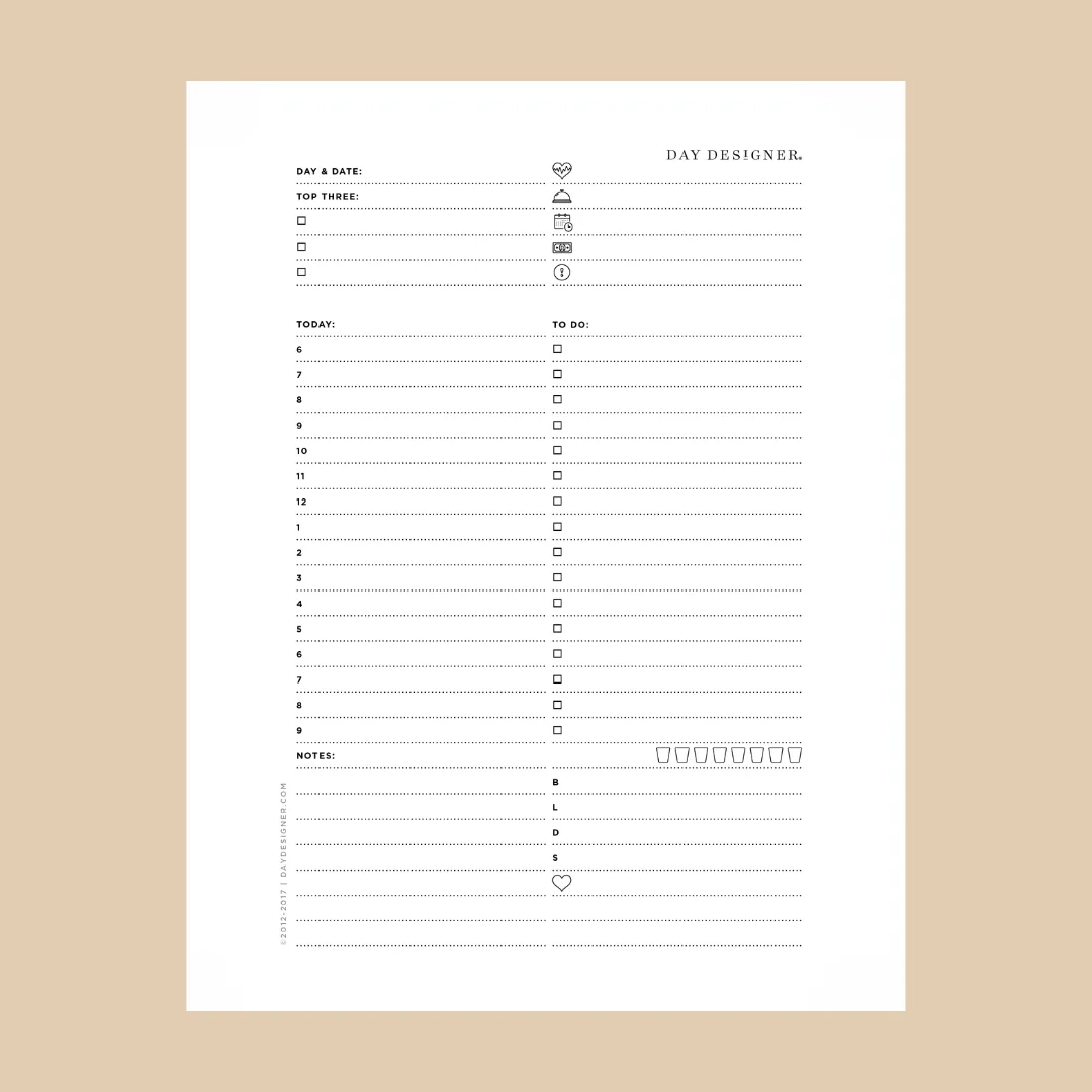 A5 Daily Planning Page