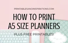 A5 Planner Half Size Printable Planner