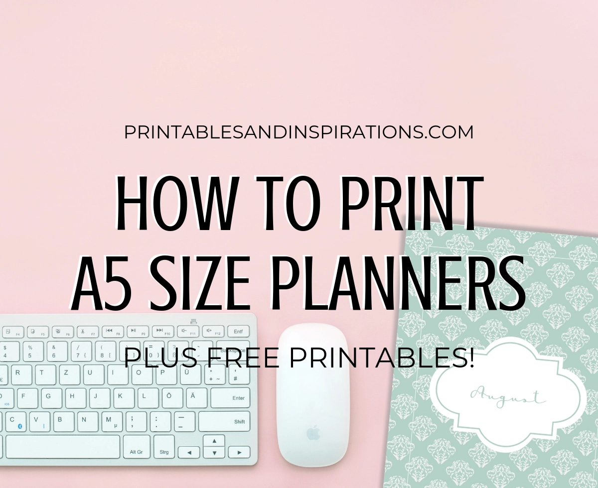 A5 Planner Half Size Printable Planner