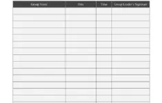 Aa Sign In Sheet Template