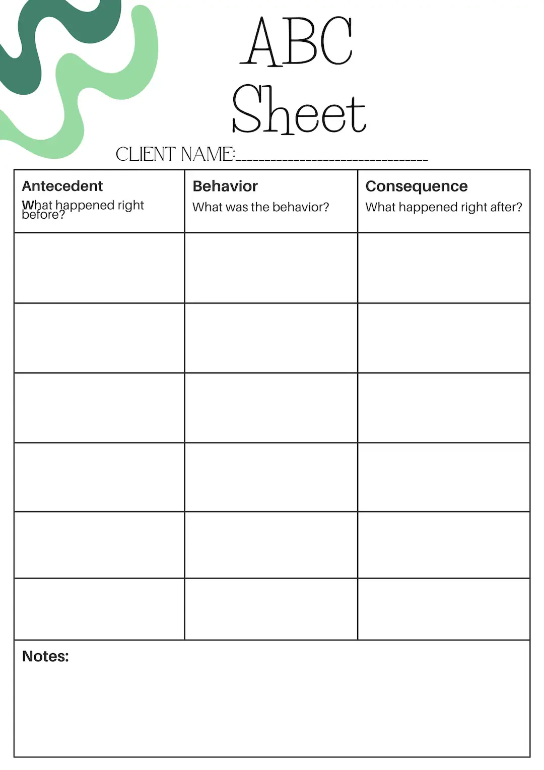 Abc Data Sheet Antecedent Behavior Abc Data Sheet Antecedent Behavior