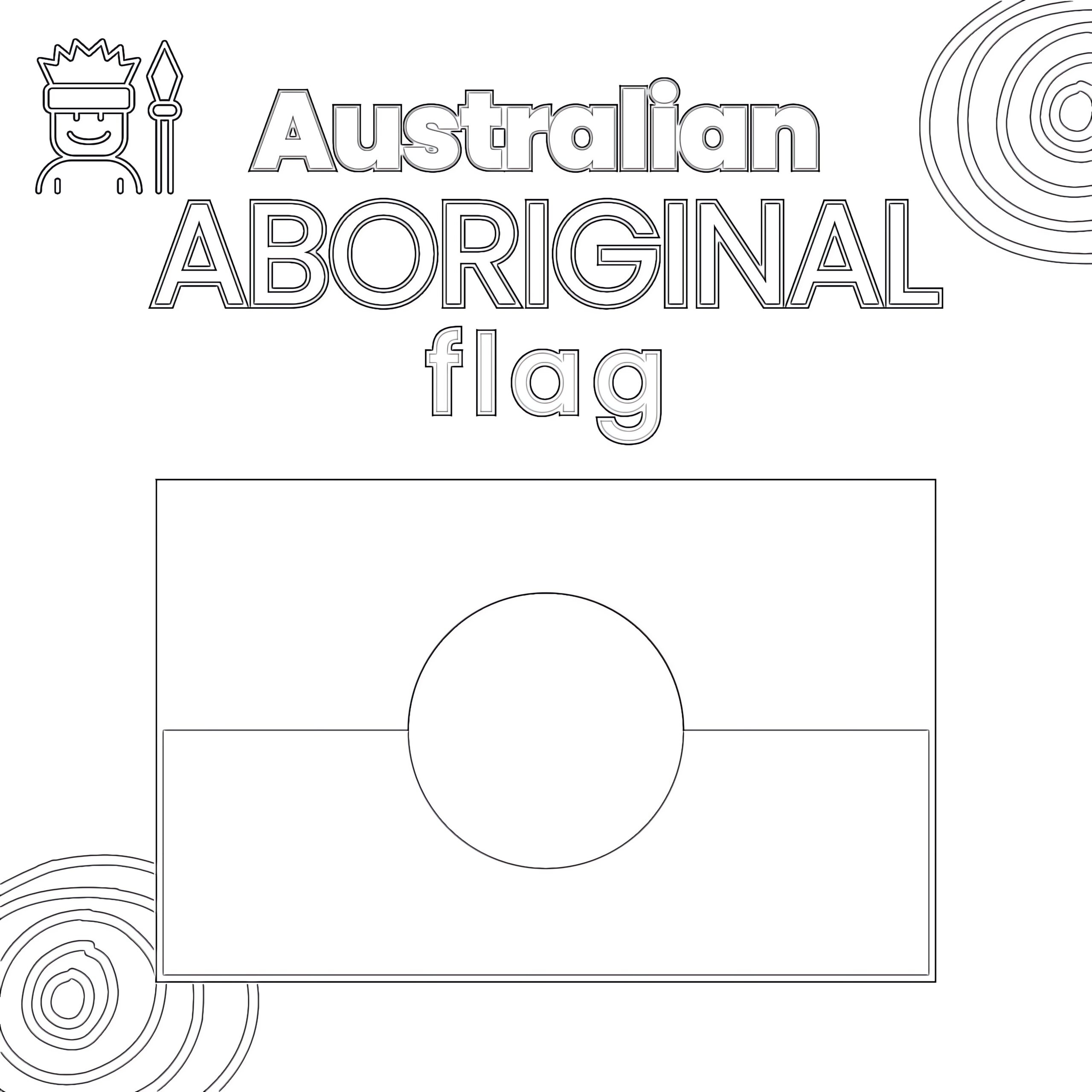 Aboriginal Flag Printable Coloring Page Aboriginal Flag Printable Coloring Page