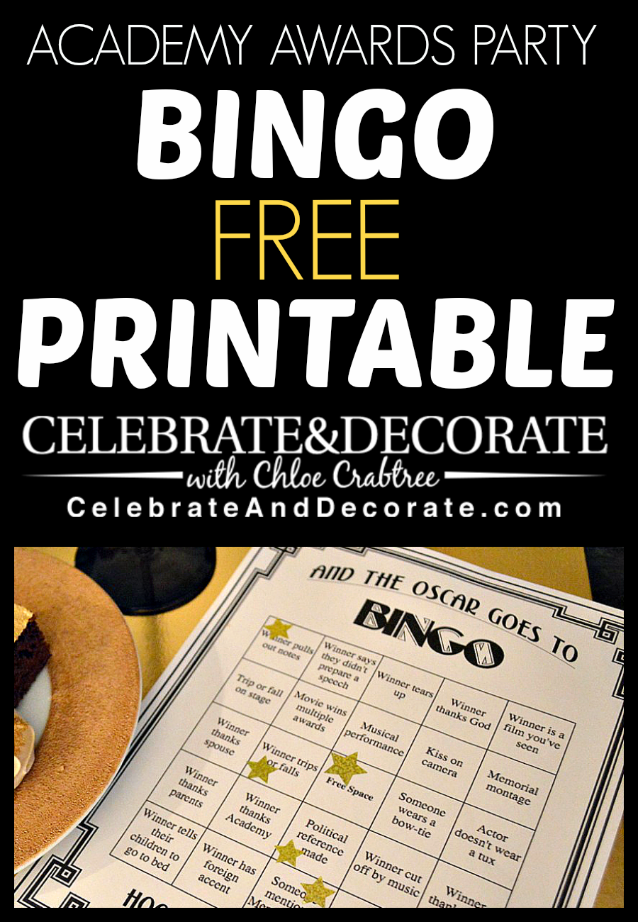 Academy Awards Party Bingo Free Printables Academy Awards Party Bingo Free Printables
