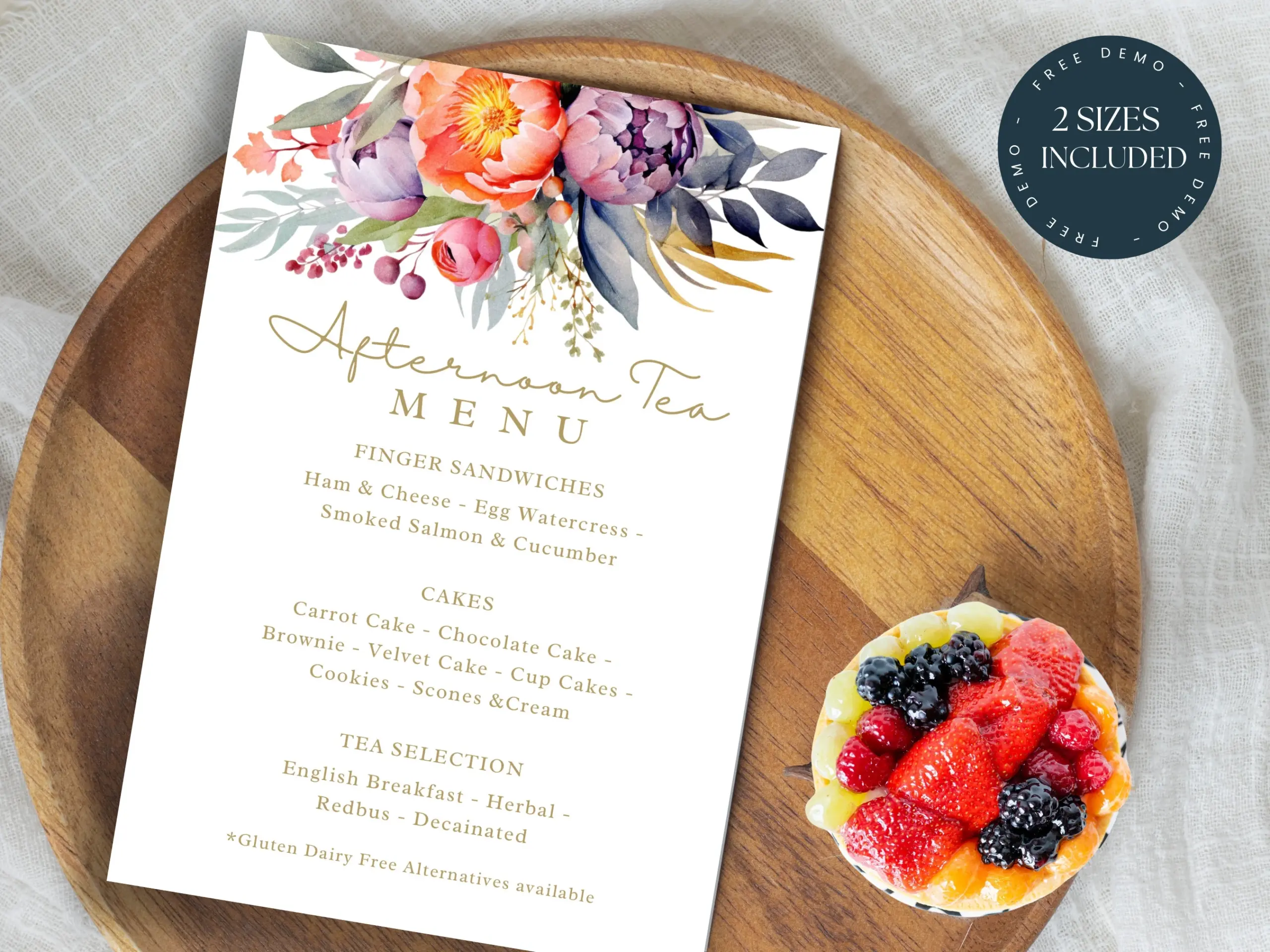 Afternoon Tea Menu Template Editable Afternoon Tea Menu Template Editable