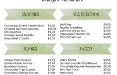 Afternoon Tea Party Menu