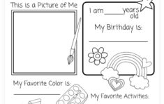 All About Me Printable Preschool